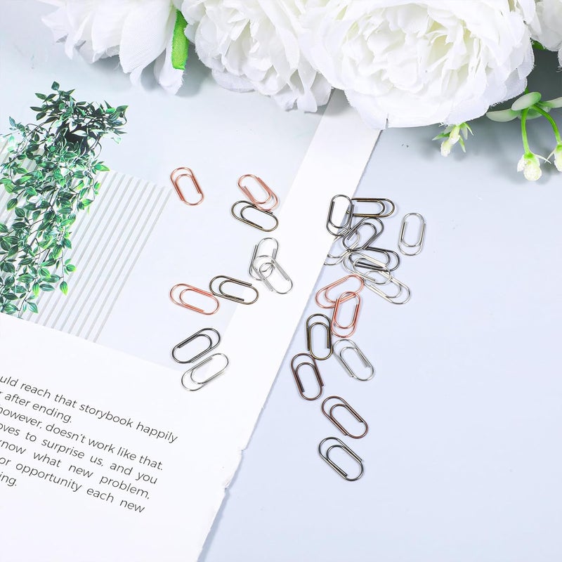 Skrfren 300 PCS Metal Mini Paper Clip, 3/5 Inch 6 Colors Small Cute Paper Clips Super Cute Tiny Paperclips Bronze Gold Steel Clips, Cute-Mini Paperclips with for Office School Home Desk Organizers - Image 4